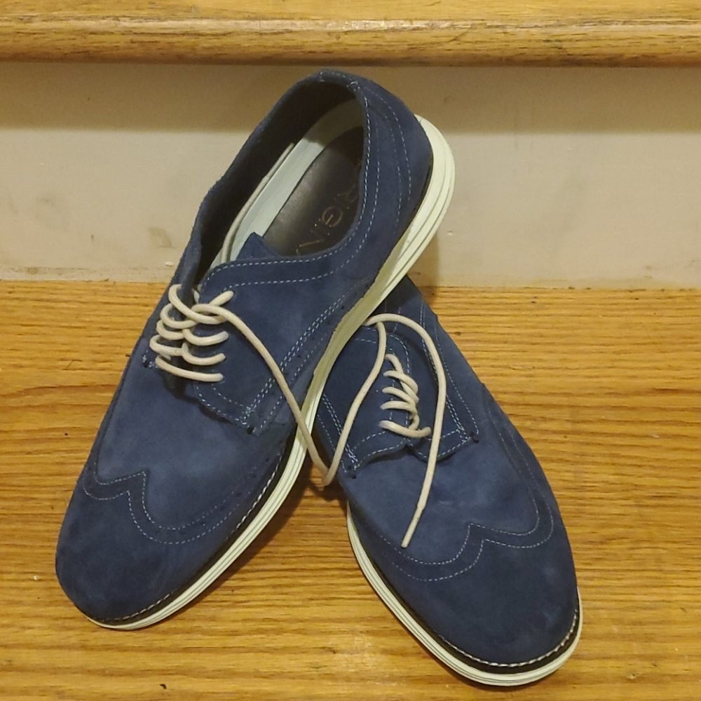 Cole Haan Original Grand Blue suede wingtips